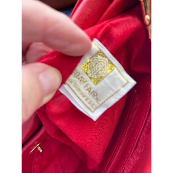 Vintage red faux leather Holiday Fair Inc crossbody bag - Picture 2 of 9
